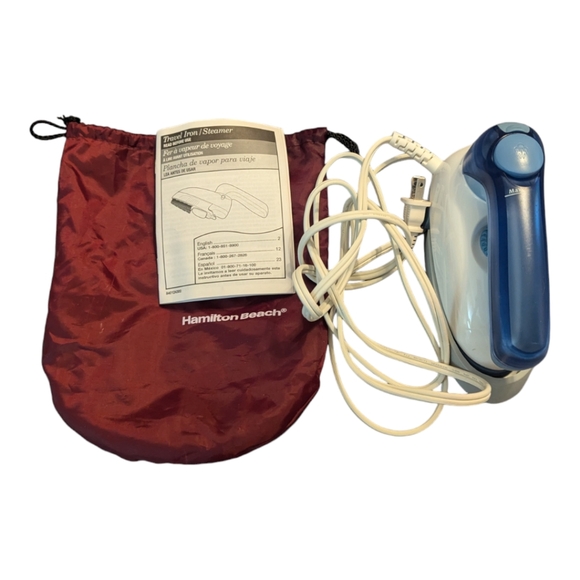 Hamilton Beach Travel Iron W Steamer Lint Brush & Storage Bag Dual Voltage Model - Picture 2 of 11